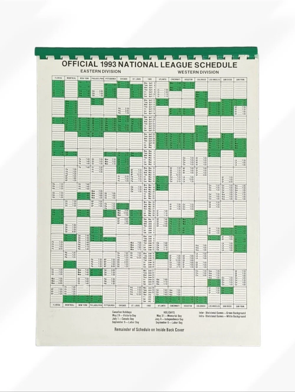 1993 National League Green Book Vintage MLB Guide Baseball Collector's Item